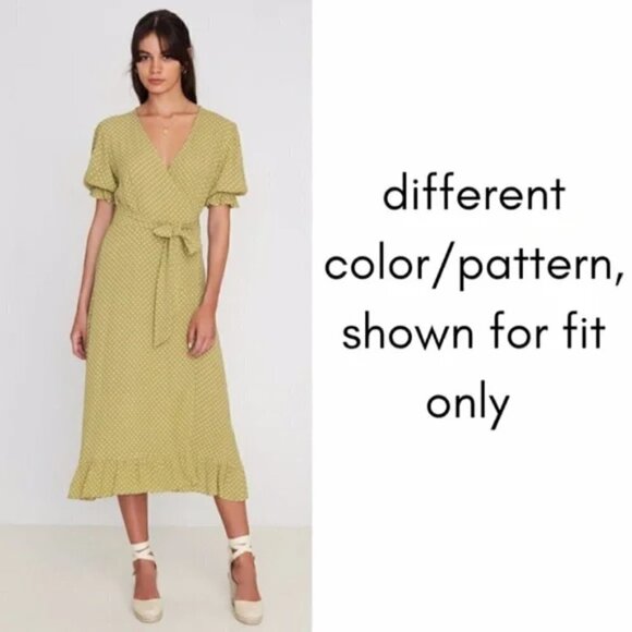 Faithfull The Brand Abbey Wrap Le Cinq Animal Print Midi Dress NWT Size 4/Small - Picture 3 of 12